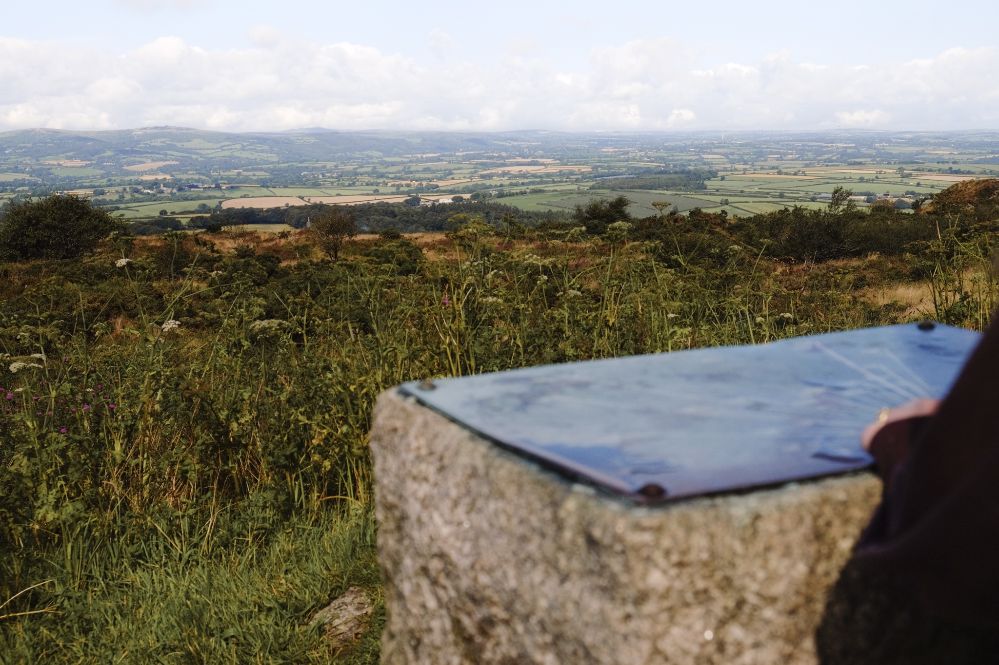 Cornwall farmland from Kit Hill viewpoint