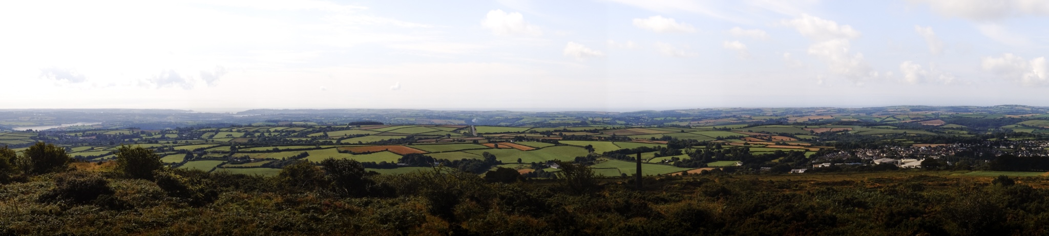 Super wide panorama of cornwall farmland